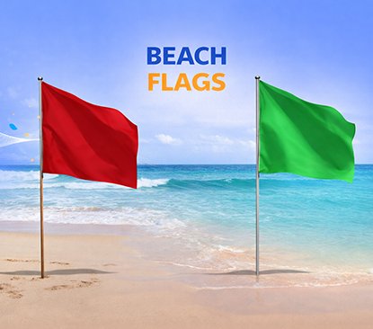 beach flag with custom logo printing at wholesale price
