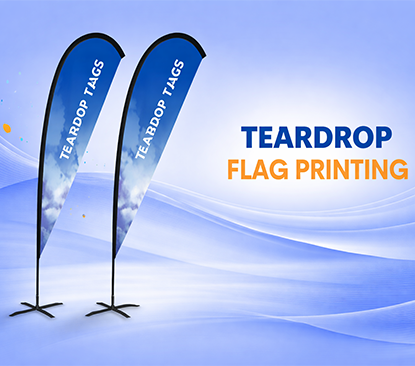 teardrop flag with high quality printing in riyadh